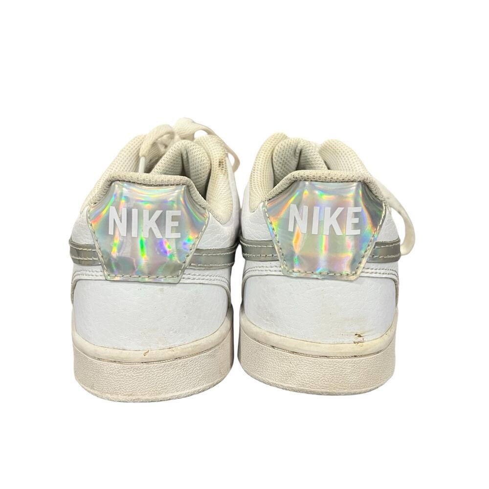 Nike Court Vision Low White Iridescent Holographic Logo Athletic Sneakers 8.5 - Picture 5 of 5